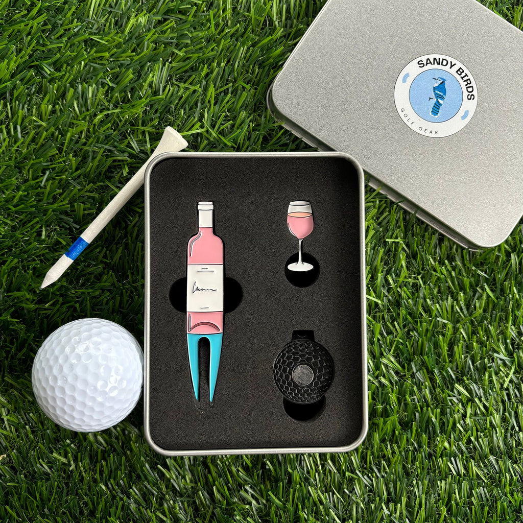 Golf marker and divot tool package featuring high-quality, stylish designs. Includes a durable golf ball marker and an essential divot repair tool, perfect for any golfer's kit.